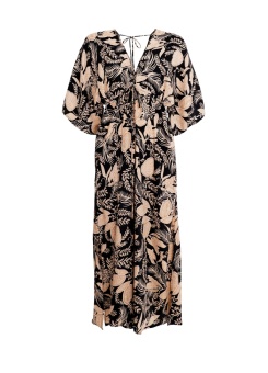 Black Colour Luna Double V-neck Dress